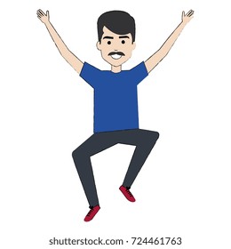 cheerful jumping man avatar