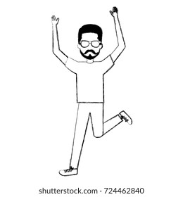 cheerful jumping man avatar