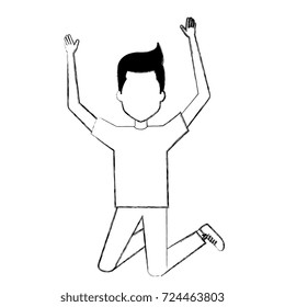cheerful jumping man avatar