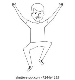cheerful jumping man avatar