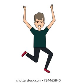 cheerful jumping man avatar