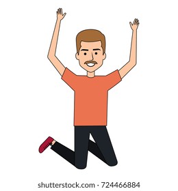 cheerful jumping man avatar