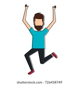 cheerful jumping man avatar