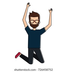 cheerful jumping man avatar