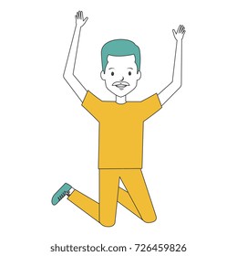 cheerful jumping man avatar