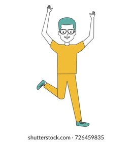 cheerful jumping man avatar