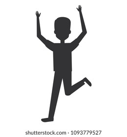 cheerful jumping man silhouette avatar