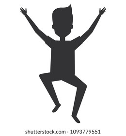 cheerful jumping man silhouette avatar