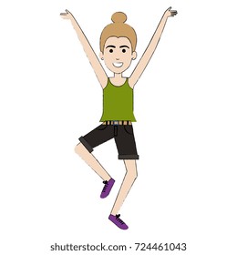 cheerful jumping woman avatar