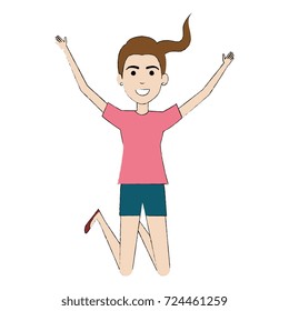 cheerful jumping woman avatar