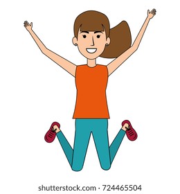 cheerful jumping woman avatar