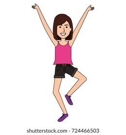 cheerful jumping woman avatar