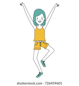 cheerful jumping woman avatar