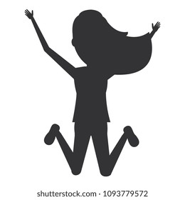 cheerful jumping woman silhouette avatar