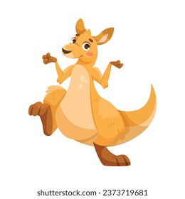 Cheerful Kangaroo Character and Australian Marsupial Animal Vector Illustration