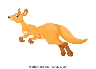 Cheerful Kangaroo Character and Australian Marsupial Animal Vector Illustration