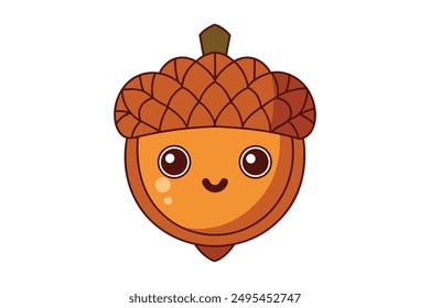  Cheerful Kawaii Autumn Acorn Illustration