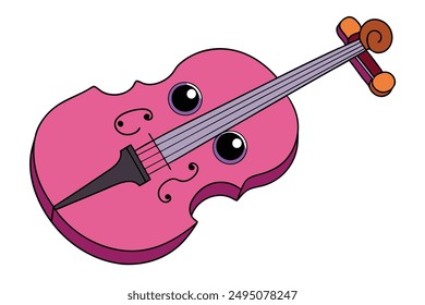 Cheerful Kawaii Fiddle art Illustration