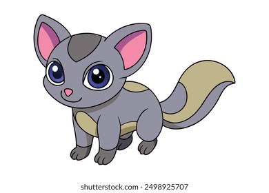 Cheerful Kawaii Galago Vector Illustration