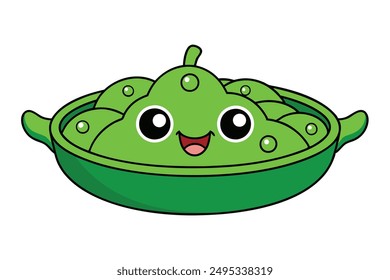 Cheerful Kawaii Green Bean Casserole Illustration