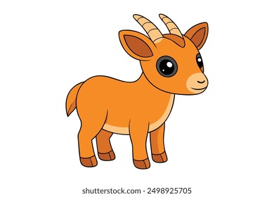 Cheerful Kawaii Hartebeest Vector Illustration