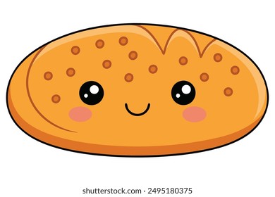 Cheerful Kawaii Irish Bread Illustration