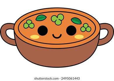 Cheerful Kawaii Irish Stew Illustration