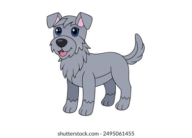 Cheerful Kawaii Irish Wolfhound Illustration