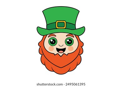 Cheerful Kawaii Leprechaun Beard Illustration