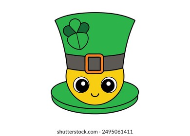 Cheerful Kawaii Leprechaun Hat Illustration