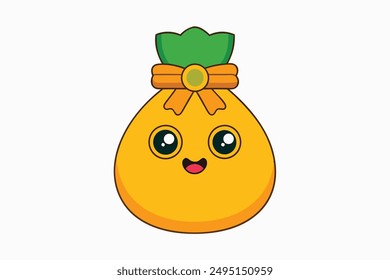 Cheerful Kawaii Leprechaun's Gold Bag Illustration