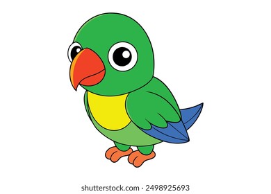 Cheerful Kawaii Lorikeet Vector Illustration