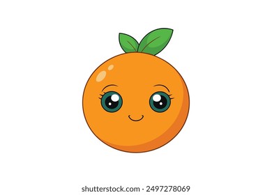 Alegre Ilustración vectorial de naranja Kawaii