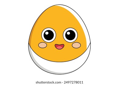 Ilustración de comida de tamago kawaii alegre