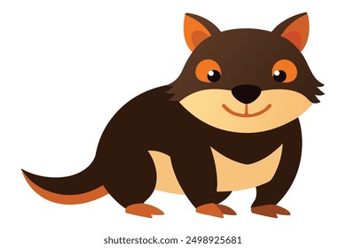 Cheerful Kawaii Tasmanian Devil Vector Illustration