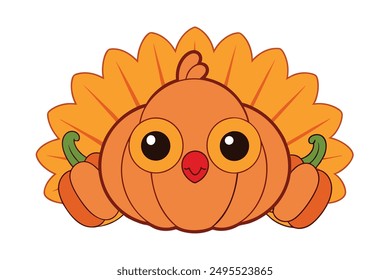 Cheerful Kawaii Thanksgiving Blessings Illustration
