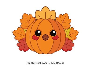  Cheerful Kawaii Thanksgiving Gratitude Illustration