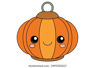  Cheerful Kawaii Thanksgiving Lantern Illustration