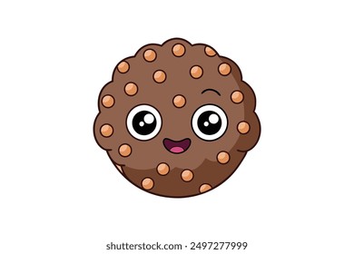 Cheerful Kawaii Truffle Dessert Illustration