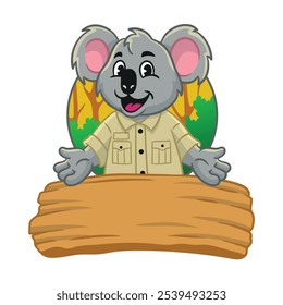 Logo de la mascota del cuidador del zoológico de Koala