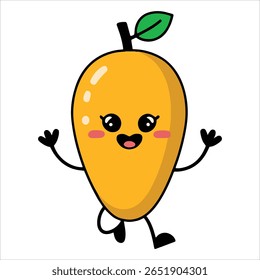 Personagem de manga rindo alegre. Ilustração de fruta brincalhona perfeita para mascotes de comida e temas educacionais de crianças.