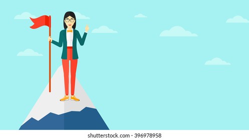 Cheerful leader woman.