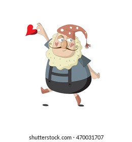 Cheerful leprechaun with a heart.