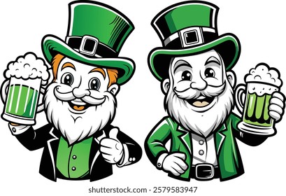 Cheerful Leprechauns with Green Beer – St. Patrick’s Day Celebration