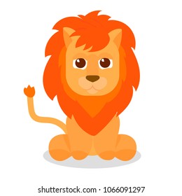 cheerful lion flat cartoon clipart