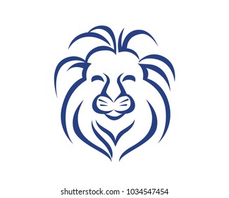 Cheerful Lion Logo In Isolated White Background