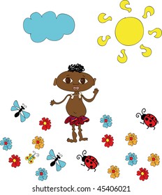 Cheerful little afro