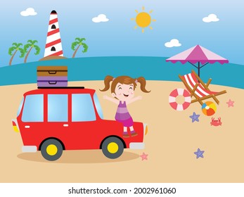 400 Cartoon Little Girl Sitting On Beach Images, Stock Photos & Vectors ...