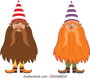 Cheerful little gnomes fairytale character

