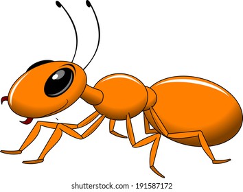 cheerful little red ant, vector and illustration